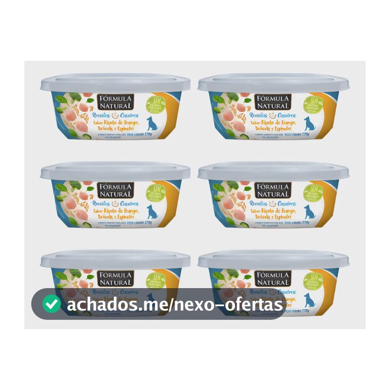 Ração Úmida Fórmula Natural Cão Adulto Risoto Frango 6x270g Comida Caseira