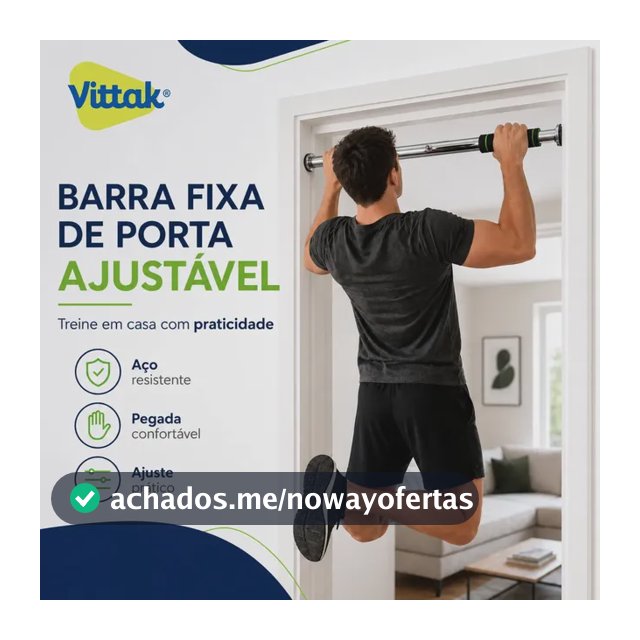 Vittak Barra Fixa para Porta Ajustável de Aço Prateado