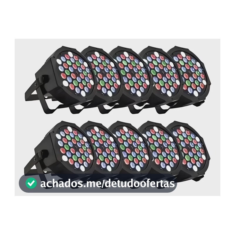 Kit 10 Canhão Refletor 36 Leds Par 64 Rgb Dmx Slim Strobo 127/220v