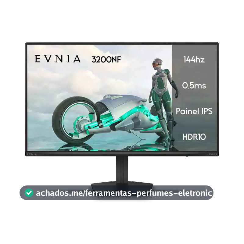 Monitor Gamer Phillips 24 Evnia Ips 144hz 0.5ms Wide Fullhd Preto 127/220v