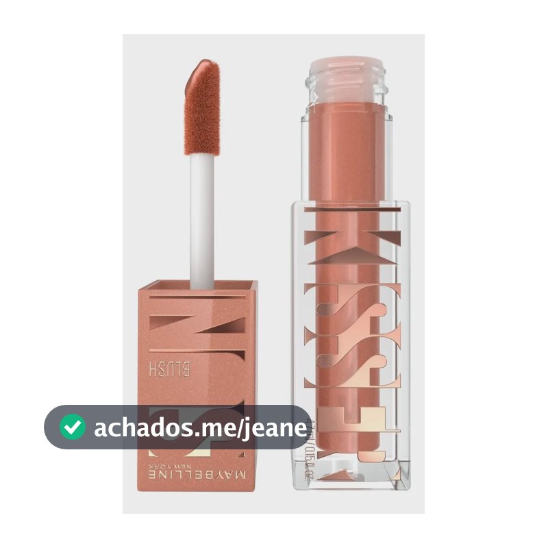 Blush Líquido Com Efeito Luminoso Natural, Fácil Aplicação, Longa Duração 12h, Cor 08 Shades On, Sunkisser Maybelline NY, 4,7ml