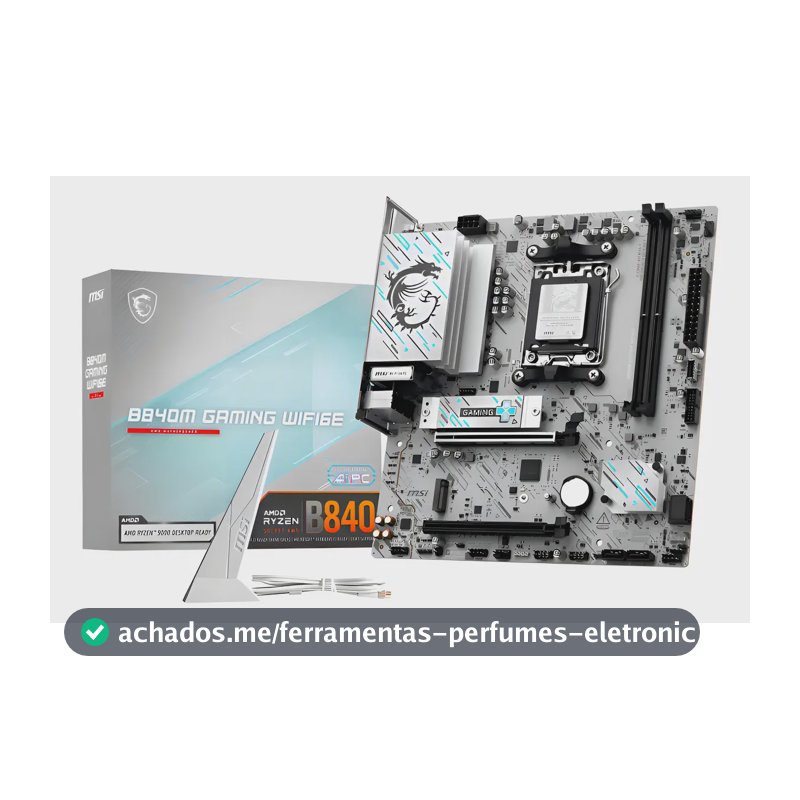 Placa Mãe Msi B840m Gaming Wifi6e Am5 2xddr5 Amd B840 Matx Cor Branco