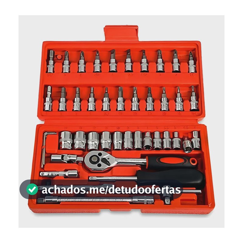 Kit Tf Imports De Ferramentas Multiuso Com 46 Peças E Maleta Kit De Ferramentas Multiuso