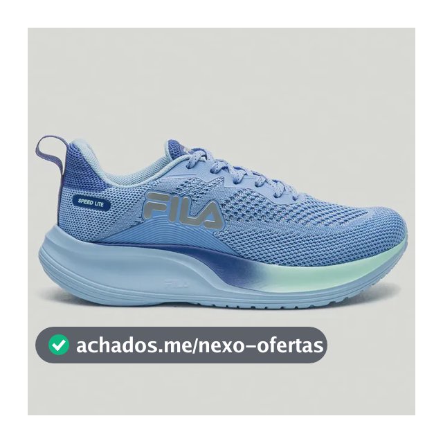 Tênis Fila Speed Lite Feminino Original Corrida Confortável Azul Celeste Logomarca 34