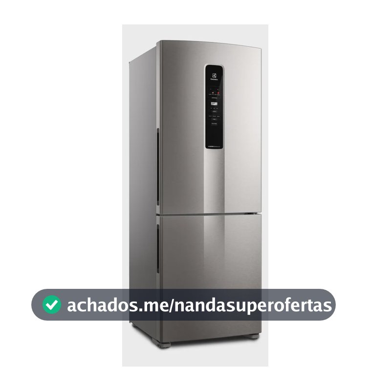 Geladeira Electrolux Frost Free Inverter 490l Inverse Ib51s Inox Look