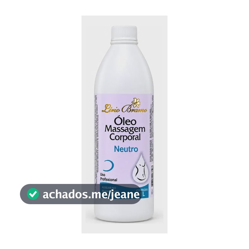 Óleo Massagem Corporal Neutro 1l Lírio Branco Profissional Neutra