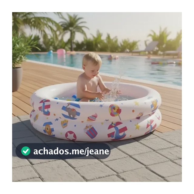 Piscina Inflável 61 Litros Family  Funpool Circo Infantil Branco Com Fundo Vermelho Com Desenho De Circo