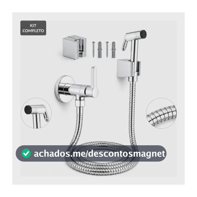Ducha Higiênica Banheiro Completa Cromada Com Suporte