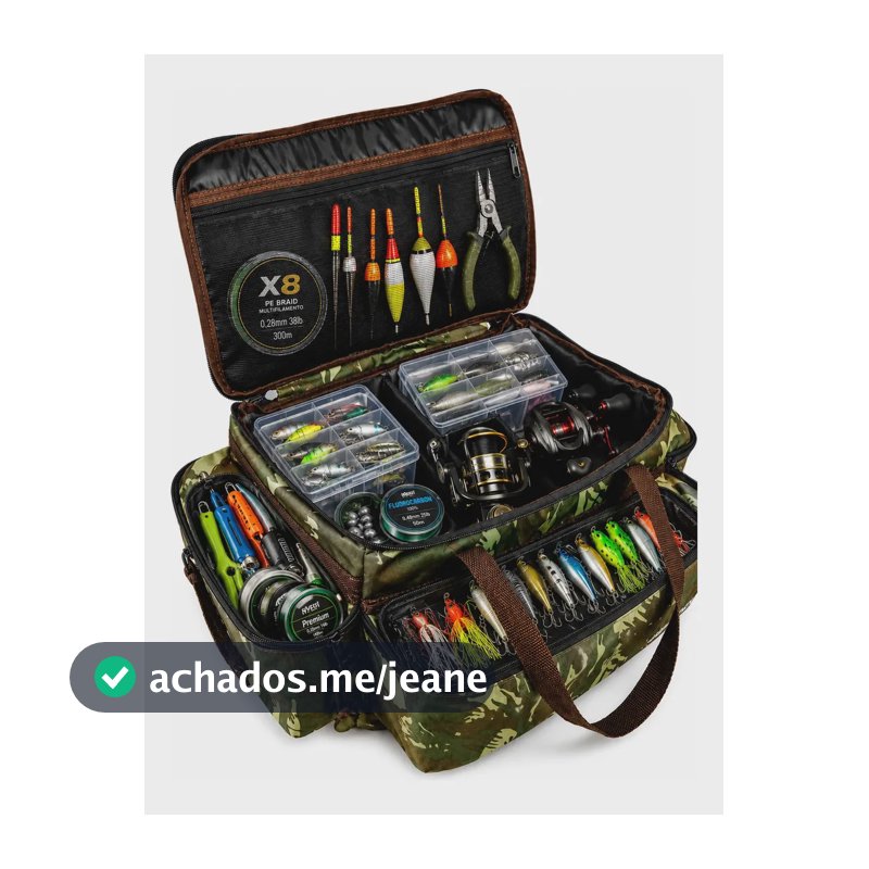 Bolsa De Pesca Grande Isca Molinete Carretilha Premium Maori Camuflado Hunter