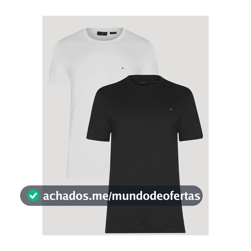 Kit Camisetas Aramis Basic Lisa Preta/branca Preto/branco M/m
