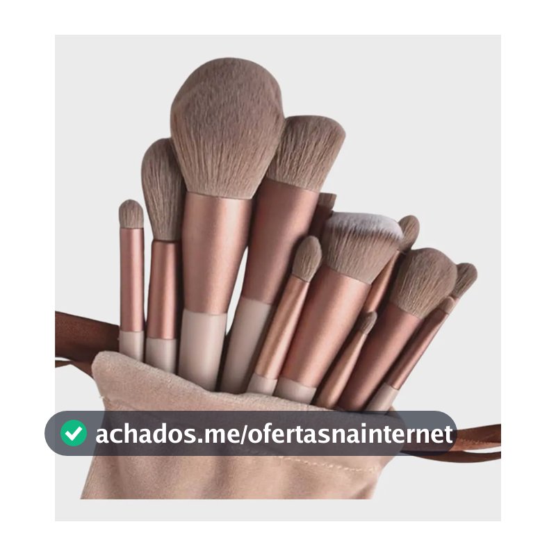 Kit Pincel De Maquiagem Com 13 Unidades Sombra Blush Cor Marrom