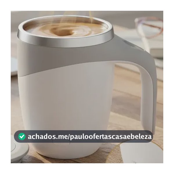 Caneca Mixer Magnética Automática Térmica Recarregável Usb Branco