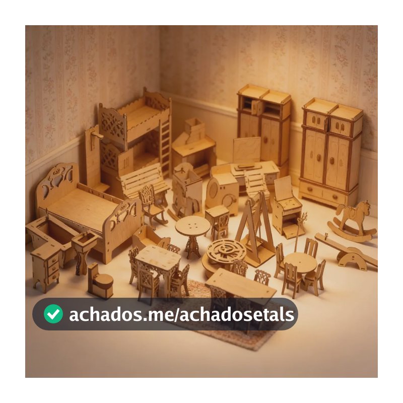 Kit 52 Mini Móveis P/ Casa De Bonecas Polly 80cm Desmontados
