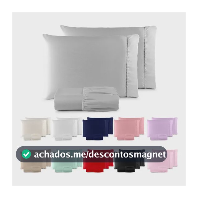 Jogo De Lençol 400 Fios Ponto Palito Cama Queen 3 Pçs Saldão
