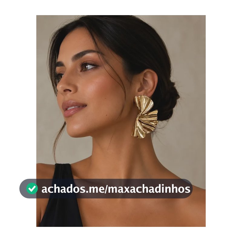 Par Maxi Brinco Flor Elegante Festa Banhado Brinco Grande Dourado