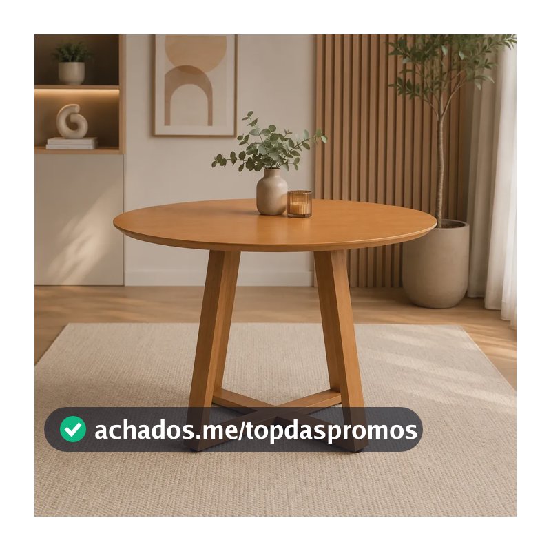 Mesa De Jantar Redonda Onix 110cm Para 4 Lugares Gabilitte Nature