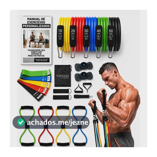 Kit 20 Itens Treino Em Casa Academia Fisioterapia Extensor Colorido