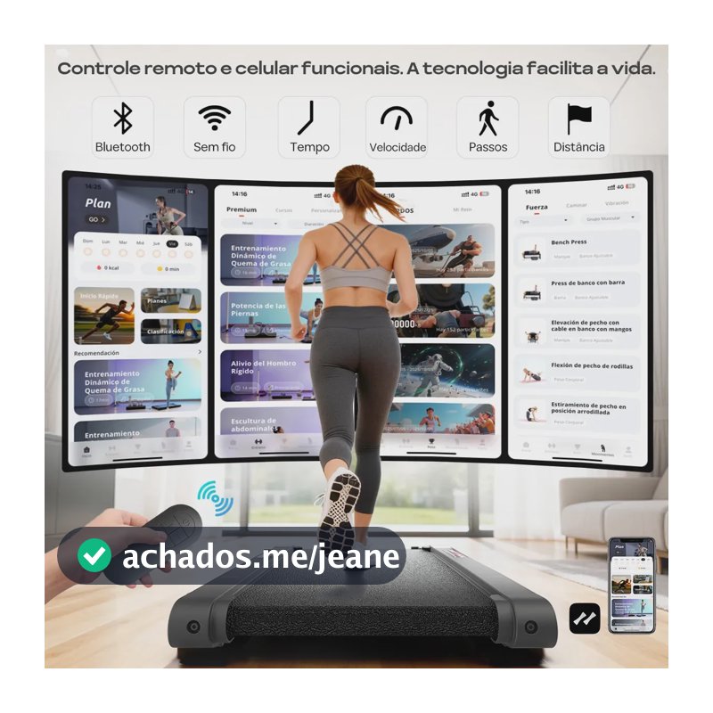 Esteira Elétrica Residencial 3 Em 1 Caminhada Corrida Plataforma Vibratória 2.5Hp Bluetooth Até 120Kg Preta 4 Modos De Vibração Faixa 90X39Cm