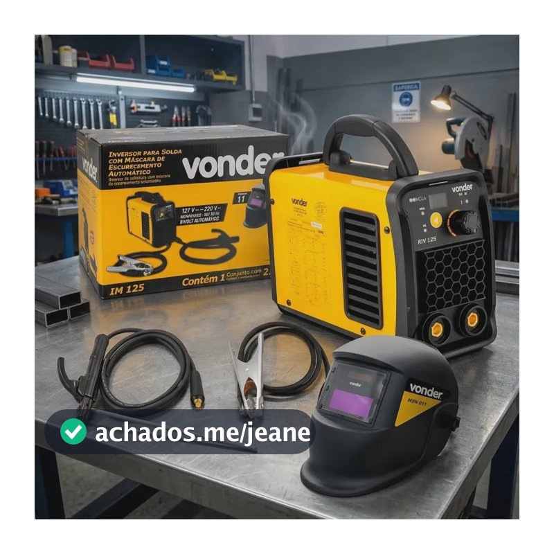 Inversor Para Solda Eletrodo e TIG Im125 C/ Máscara Escurecimento automático Vonder