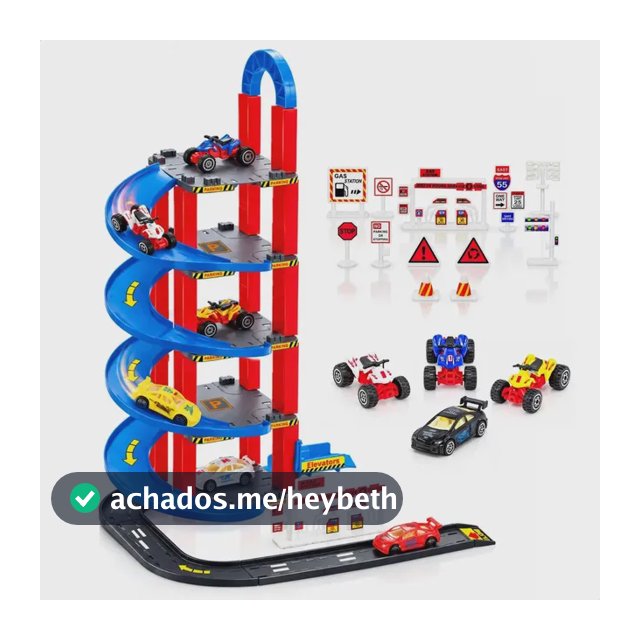 Pista de Carrinhos Atentu Kids 5 Andares Azul Descente Espiral Com Sinalização