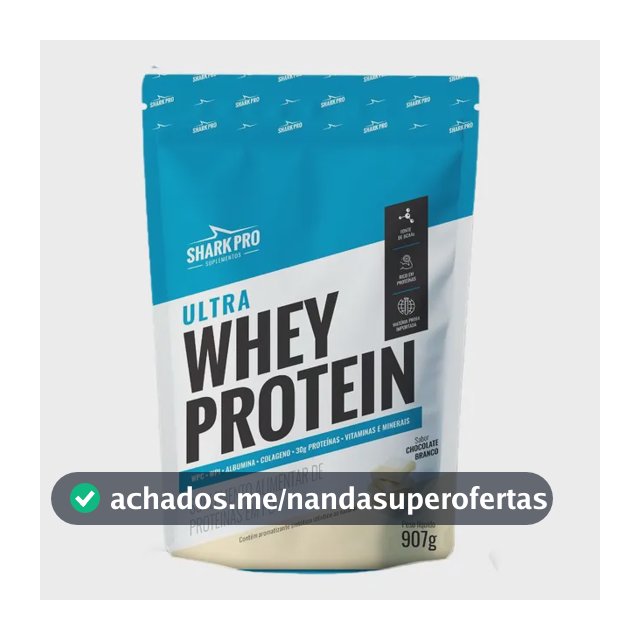Ultra Whey Protein Chocolate Branco Refil 907g - Shark Pro Chocolate Branco
