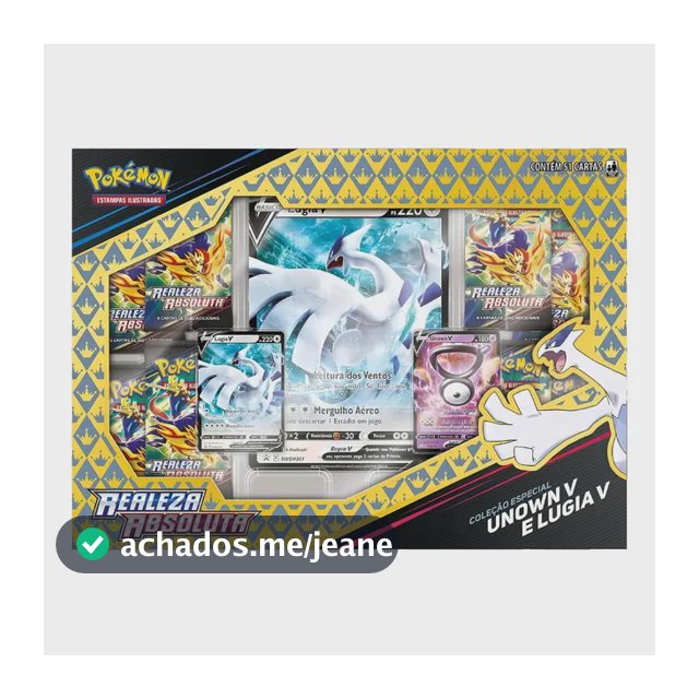 Cartas Pokémon Box Coleção Especial Lugia V e Unown V Copag
