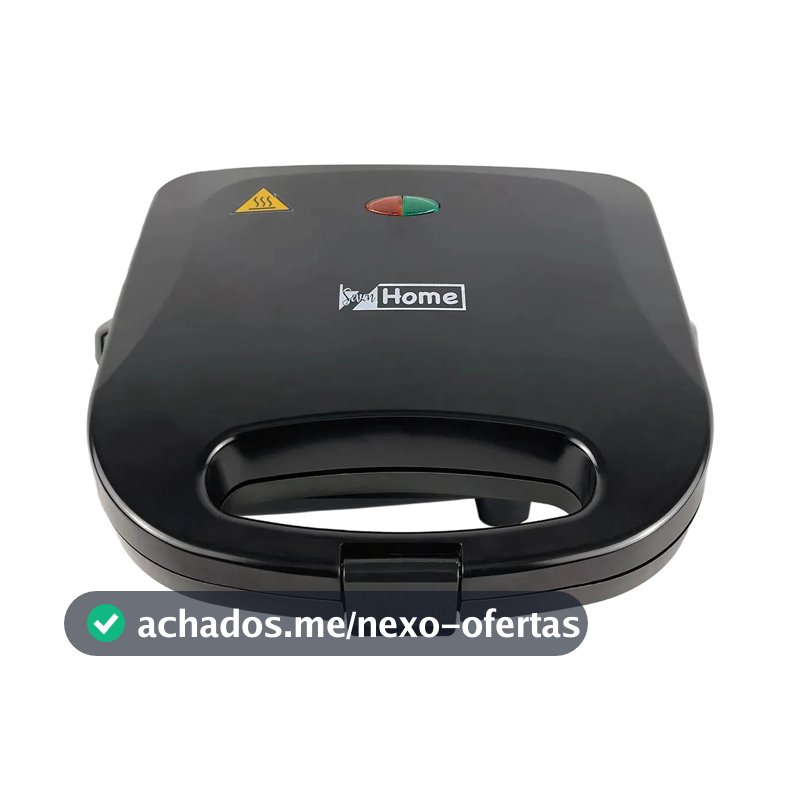 Sanduicheira Grill Antiaderente Preta 750W SAN004 - Seven Home