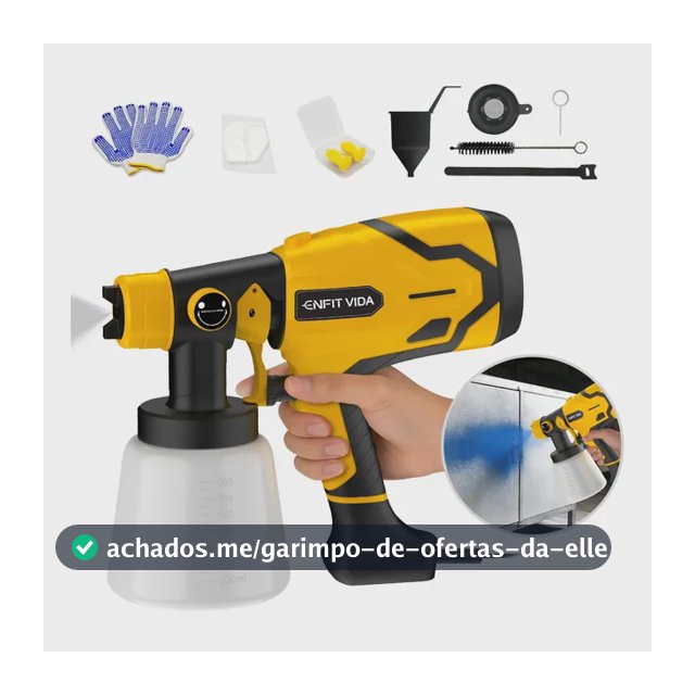 Pistola De Pintura Hvlp Portátil 550w 800ml Pulverizador