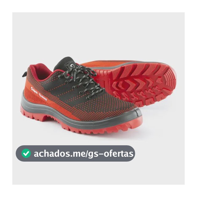 Tênis Segurança Vermelho Solado Palmilha Supersoft Bico Pvc