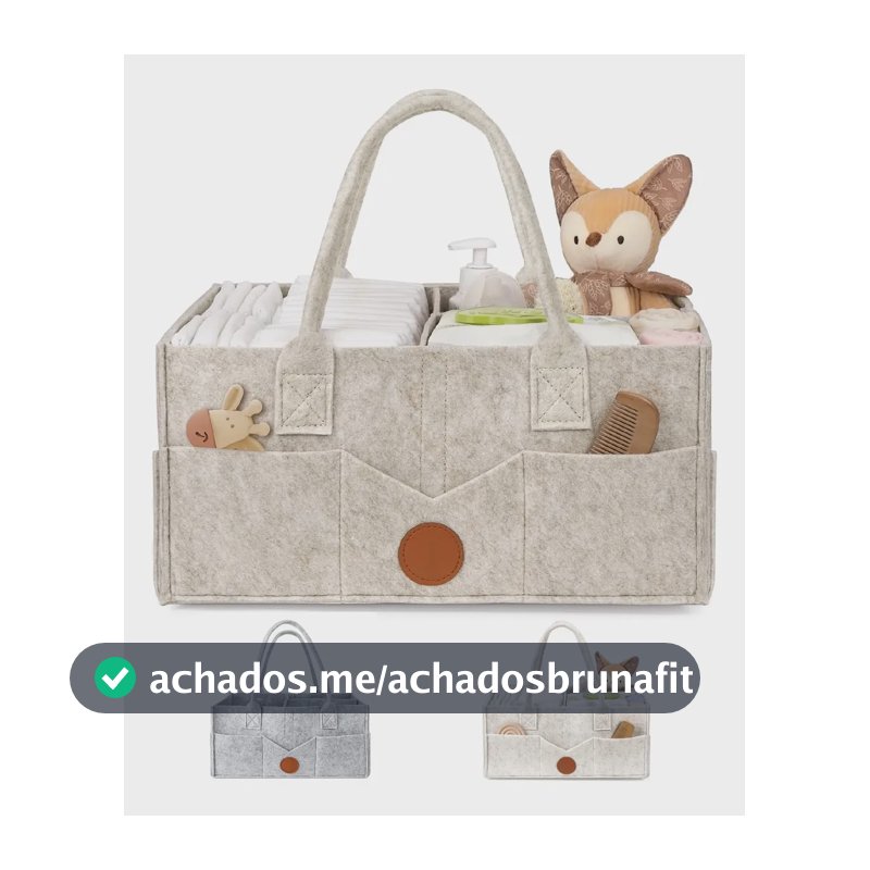 Bolsa Cesto Organizador Bebê Fraldas Mamadeira Maternidade Bege