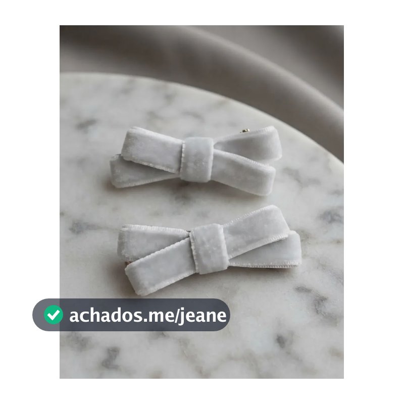Prendedor De Cabelo Ca Atelier Duplinha Veludo Rosa Branco