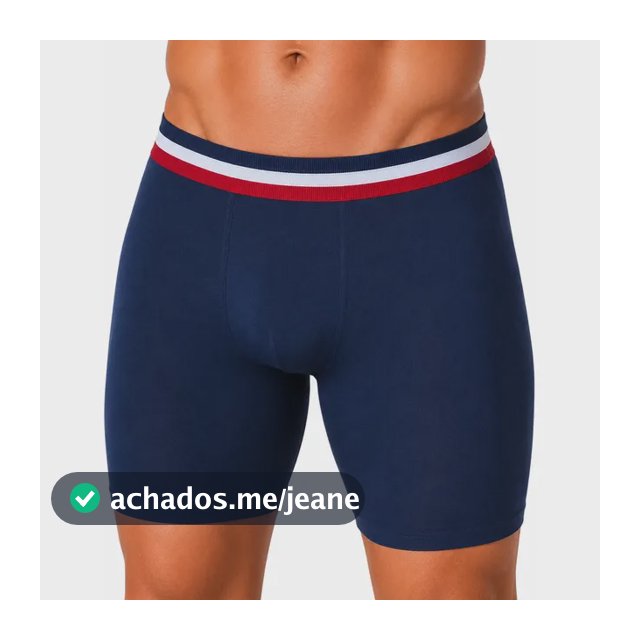 Kit 3 Cueca Boxer Algodão Masculino Long Leg Cueca Box Malha