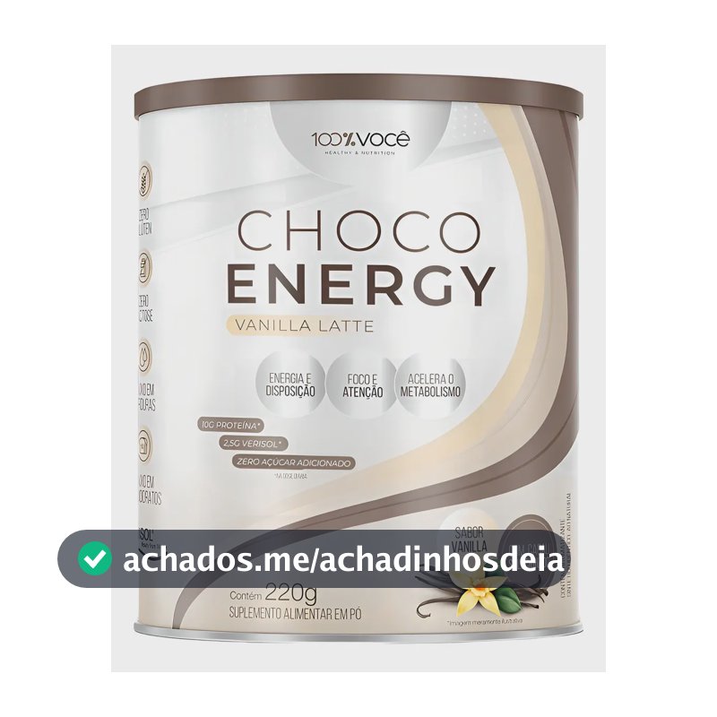 Choco Energy Superfood Sabor Vanilla 220g 100% Você Sabor Baunilha