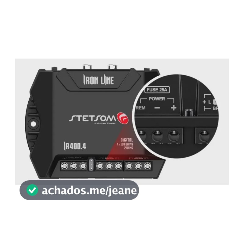 Chaveiro + Amplificador Stetsom Ir400.4 Iron Line Automotivo Preto