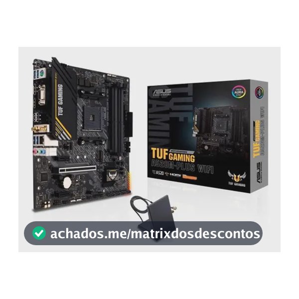 Placa Mãe Asus Para Amd Am4 Tuf Gaming A520m-plus Wifi Matx Preto