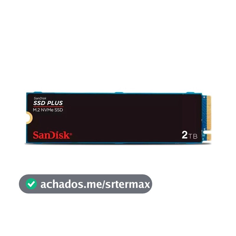 SSD M.2 2280 2TB Sandisk Plus NVMe Pcie Gen3 SDSSDA3N-2T00-G26 Velocidade até 3200MB/s