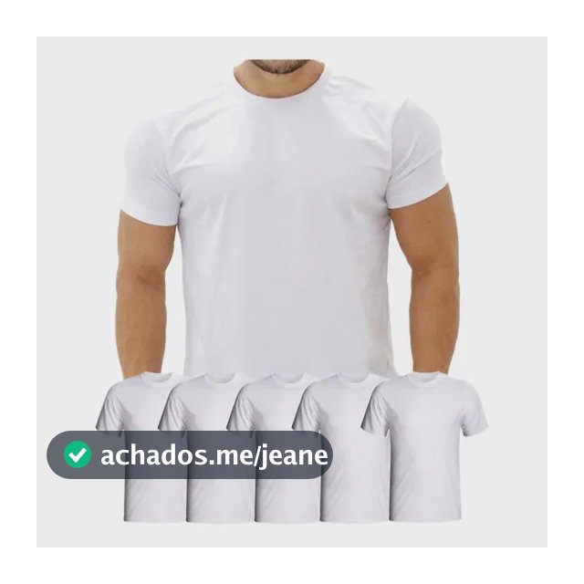 Kit 5 Camisetas Branca 100% Poliéster Ideal Para Sublimação