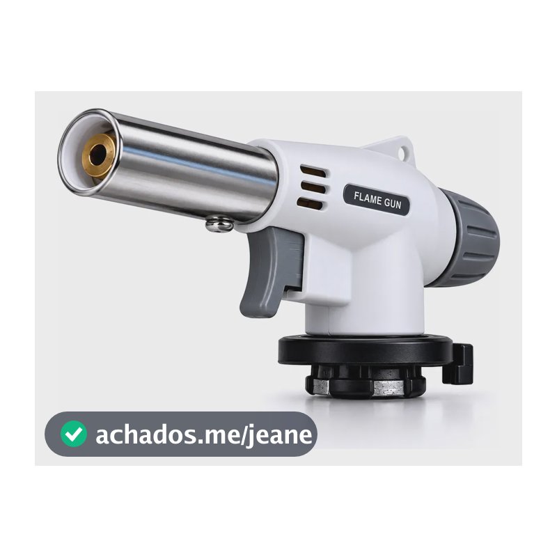 Bico Maçarico Culinário Portátil Regulável Gourmet Premium Branco