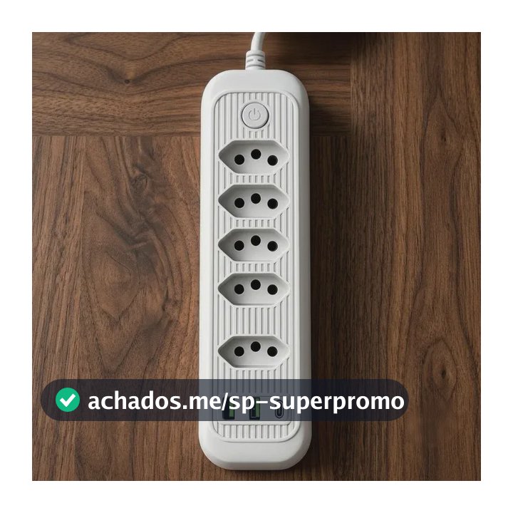 Extensão Elétrica Tomadas Usb Type-c Bivolt 2m Chave Liga Jxb75+2+1