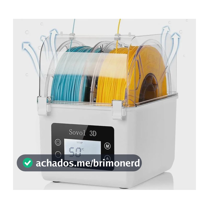 Caixa de secador de 2 filamentos Sovol Sh01 Pla+, petg, tpu, abs, cor branca