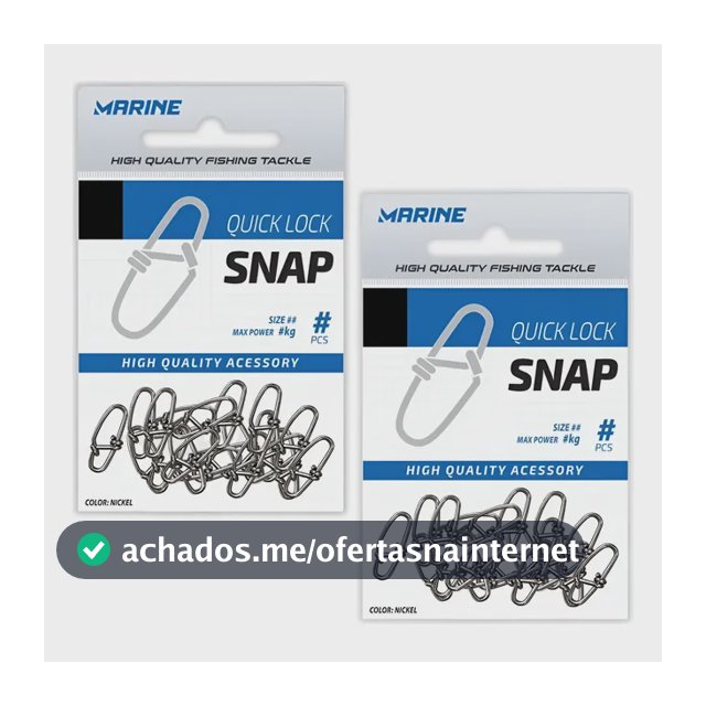 Kit 40 Snap Inox Reforçado Quick Lock Marine Presilha Pesca
