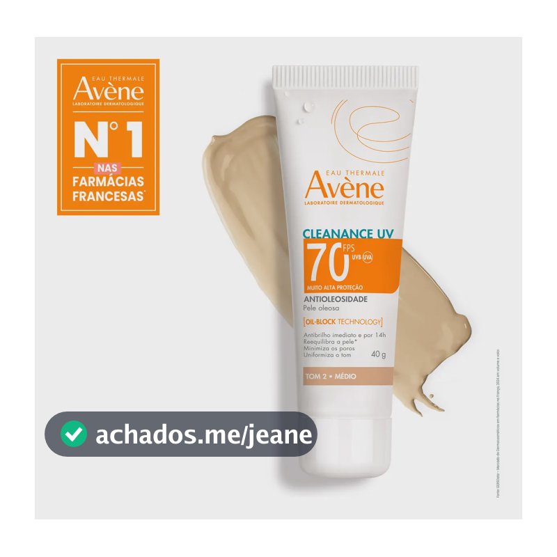 Protetor Solar Facial Antioleosidade Avène Cleanance UV FPS70 Cor Média 40g