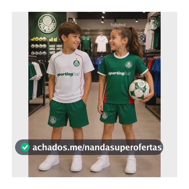 Kit 02 Conjunto De Futebol Palmeiras Branco E Verde 2026