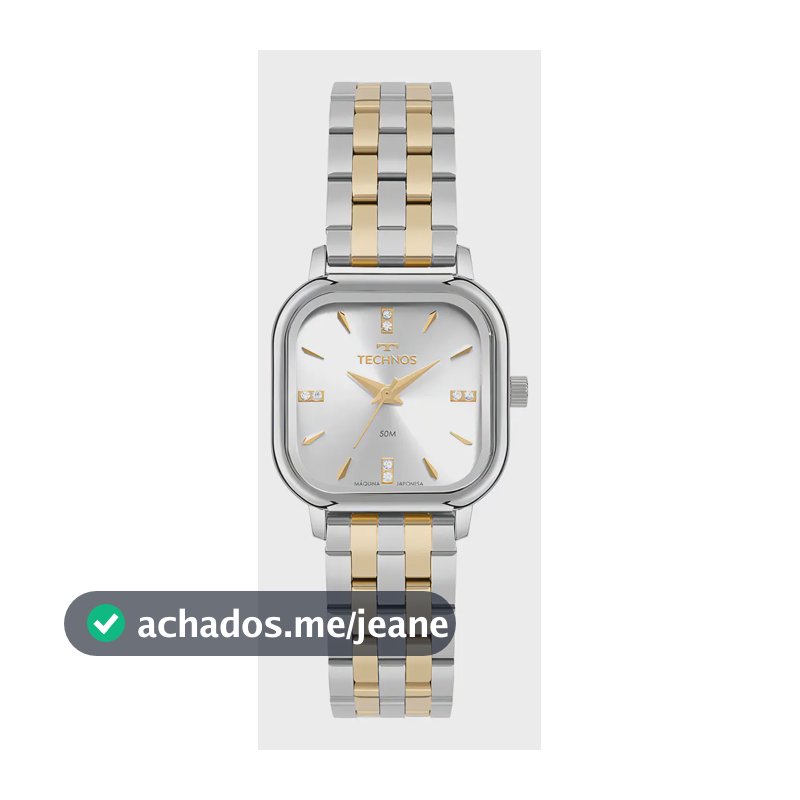 Relógio Technos Feminino Mini Bicolor - Gl32bc/1k Bisel Prata