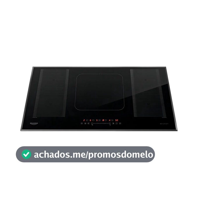 Cooktop de Indução 5 Bocas Dako Select com 2 Zonas Flexíveis e 7200W com Mesa em Vidro Cerâmico 220 V