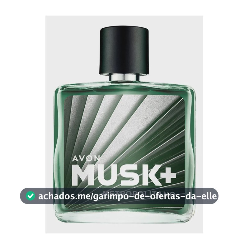 Colônia masculina Avon Musk Metropolitan, contém 75 ml