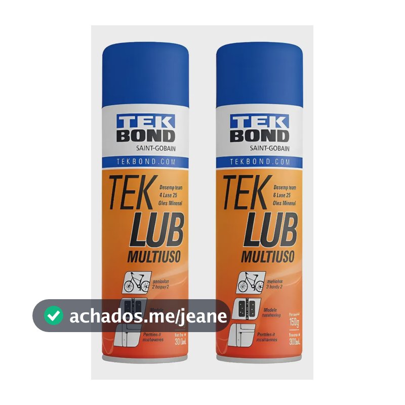 2 Unidades  Desengripante Tek Bond Tek Lub 150g/300ml Laranja
