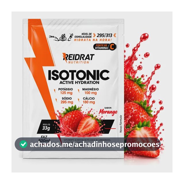 Isotônico Display 20 Sachês Repositor De Eletrólitos Morango