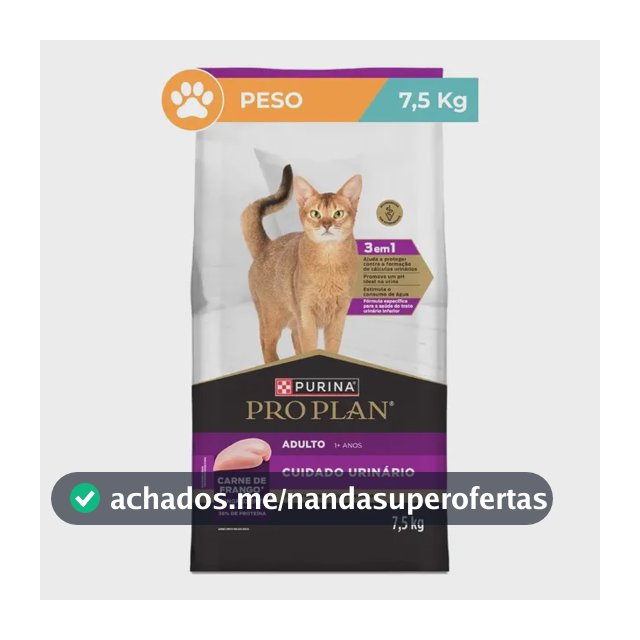 Ração Pro Plan Frango Urinary Gatos Adultos 7,5kg Purina