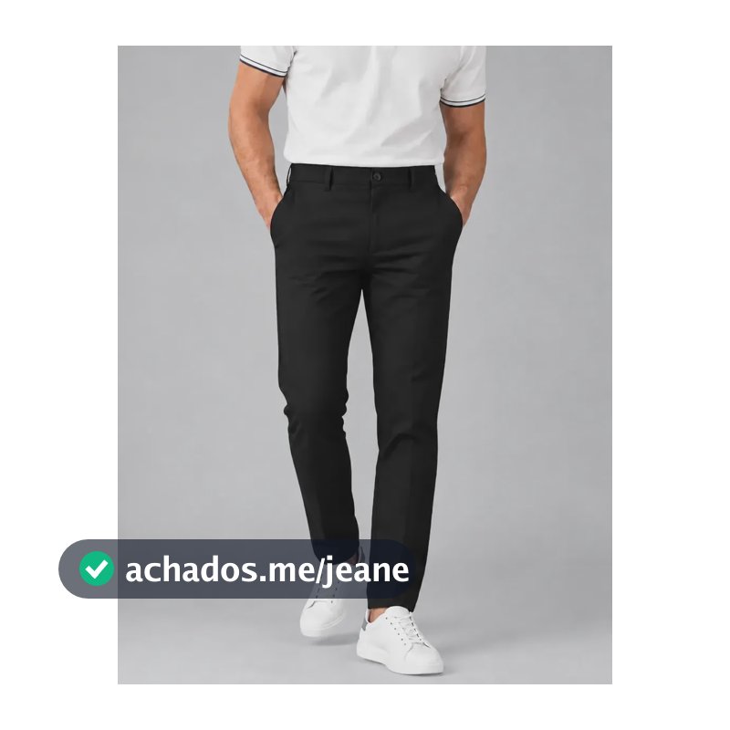Calça Alfaiataria Masculina Social Slim Fit Esporte Fino. Preto Liso 40